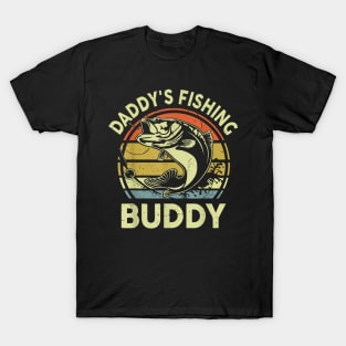 Bass Fishing Daddy'S Fishing Buddy Funny Boy Girl Kids T-Shirt
